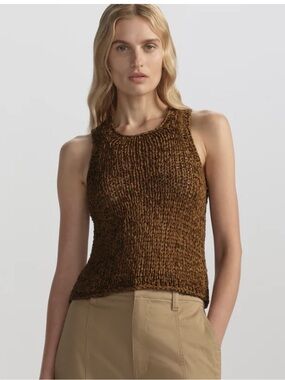 A.L.C. Marled Brown Ribbed Knit Tank